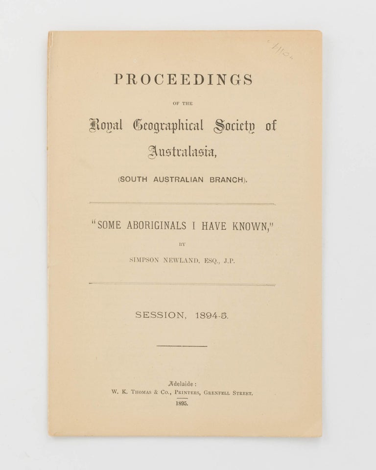 Item #83600 'Some Aboriginals I Have Known'. Simpson NEWLAND.