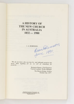 A History of the New Church in Australia 1832-1980