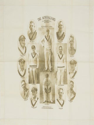 Item #86596 A linen handkerchief (405 × 425 mm) produced to commemorate the 1930 tour of England...