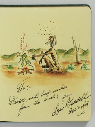 Item #86871 A small ink and watercolour sketch (93 × 130 mm) of an elderly fly-bothered...
