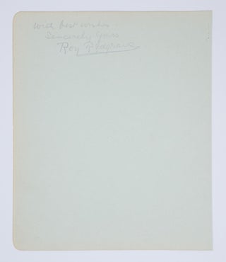 Item #93535 An autograph inscription signed (in pencil) on a large detached album leaf (190 ×...