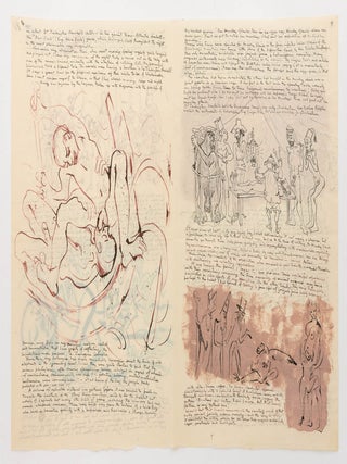 An unpublished bifolium of original manuscript of 'Sundry Notes and Papers; being recently discovered Notes and Documents of the Natural & Instinctive Bestiality Research Expedition. Collected and collated under the title Bumbooziana ...'