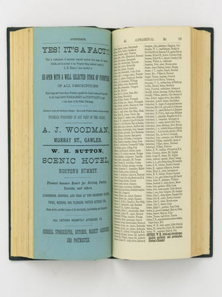The Commercial and Trades Directory of South Australia, 1882-3. Comprising a Commercial, Trades, Banking, Professional, Hotel, and Friendly Societies Directory for Adelaide, Suburbs, and Country Townships in the Province of South Australia ... by Morris, Hayter & Barry