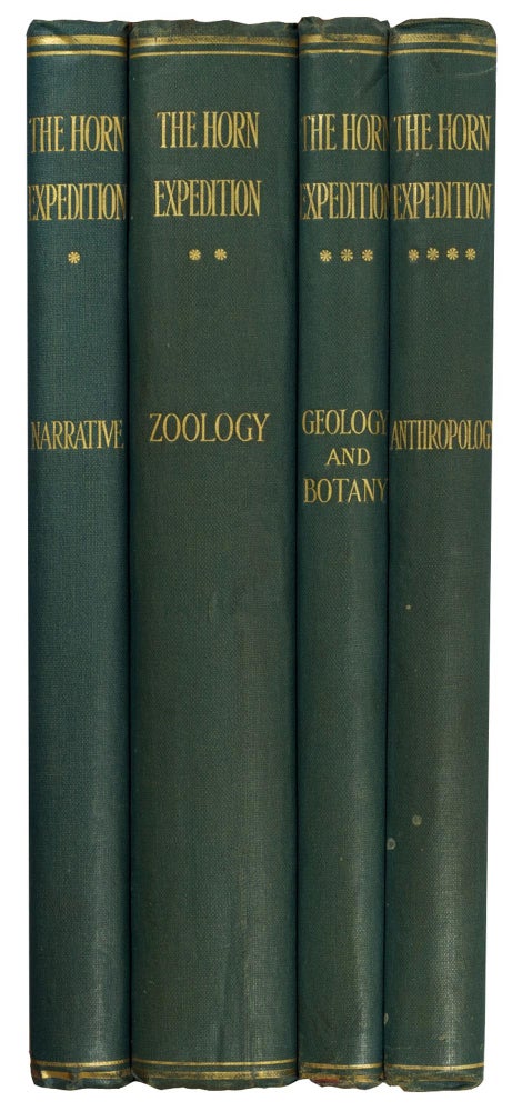 Item #95477 Report on the Work of the Horn Scientific Expedition to Central Australia. [Volume 1: Introduction, Narrative, Summary of Results, Supplement to Zoological Report, Map. Volume 2: Zoology. Volume 3: Geology and Botany. Volume 4: Anthropology]. Baldwin SPENCER.