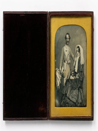 A fine hand-coloured half-plate daguerreotype of Major-General Henry Dundas Drummond (1802-1867) of the East India Company, and his wife Emmeline