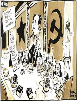 Item #95963 A substantial archive of original pen and ink cartoon artwork by Norm Mitchell,...