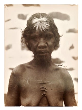 Five vintage gelatin silver photographs (each 215 x 165 mm) by Gillen or Spencer, being individual portraits of four Indigenous men and one woman in the Northern Territory, 1901-02