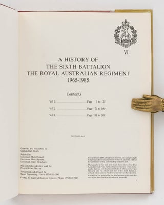 A History of the Sixth Battalion, the Royal Australian Regiment, 1965-1985