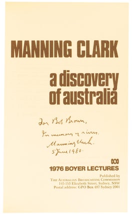 A Discovery of Australia. 1976 Boyer Lectures