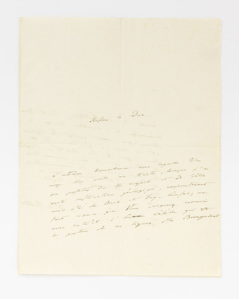 Item #96984 An autograph letter signed 'Le Bn de Humboldt', addressed to 'Monsieur le Duc' (likely Nicola Filomarino, duca della Torre), dated 'Paris, le 27 Mars 1820'. Alexander von HUMBOLDT.