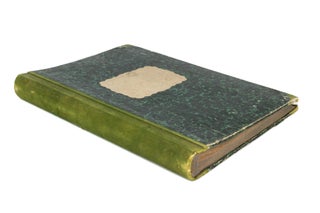 A large nineteenth century scrapbook (430 × 310 mm, half suede and marbled papered boards, with 140 leaves) containing 66 samples of fabric (circa 1870) mounted one to a page on 69 (almost) consecutive pages