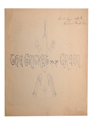 The Cricket on the Green. Drawn by R. Ed. Wethey. Written by E.W. Hornung