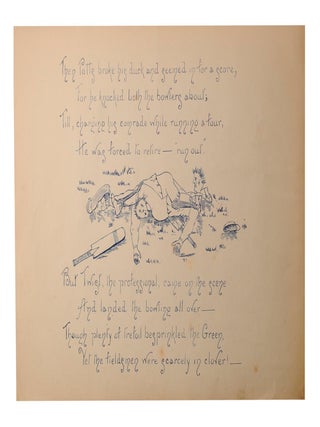 The Cricket on the Green. Drawn by R. Ed. Wethey. Written by E.W. Hornung