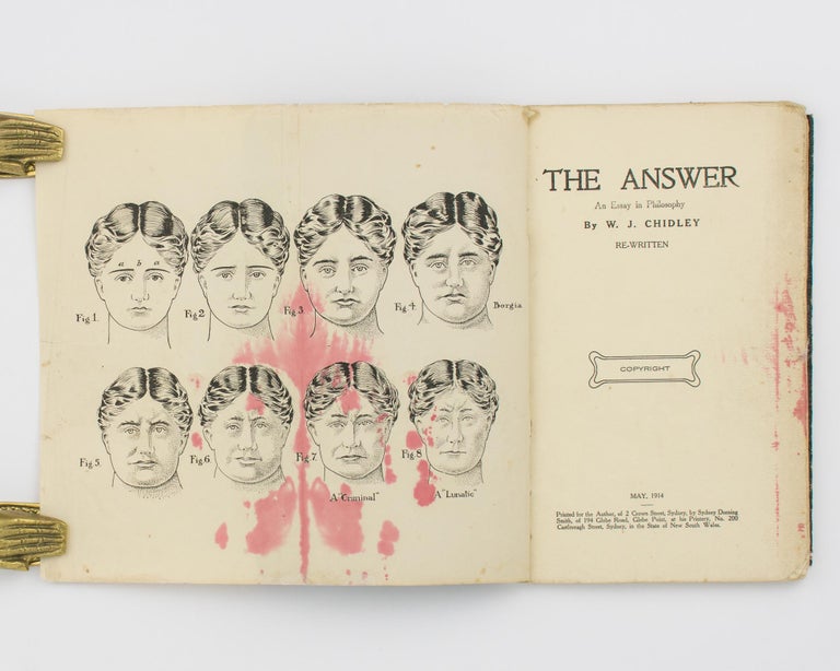 Item #97208 The Answer. An Essay in Philosophy ... Re-written. William James CHIDLEY.