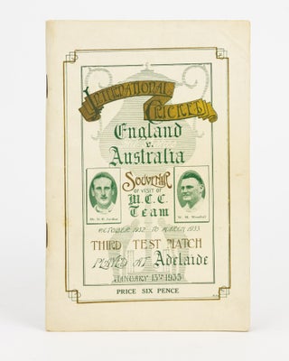 Item #97242 Souvenir of English Cricketers' Visit to Adelaide. Third Test Match. January 13,...
