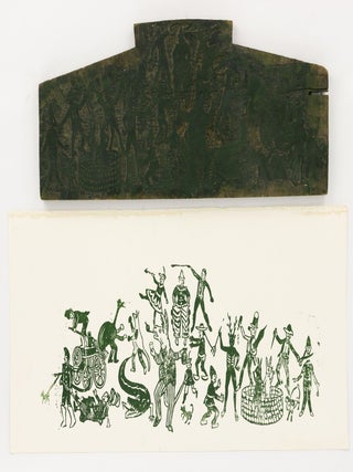 Item #97284 A superb large wooden printing block, probably of Australian origin - perhaps it was...