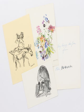 Item #97502 Four printed pictorial Christmas cards by, and from, Oskar Kokoschka are available...