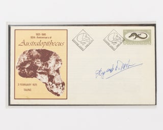 Item #98969 The 1985 Taung Skull Commemorative first-day cover signed by Professor Raymond Dart....